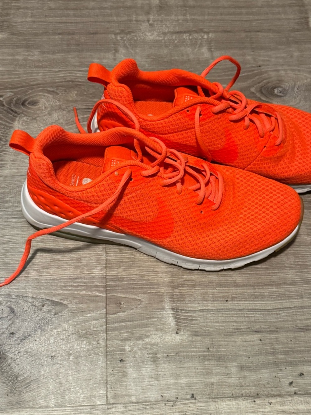 Nike Neon Orange Mesh Athletic Sneakers